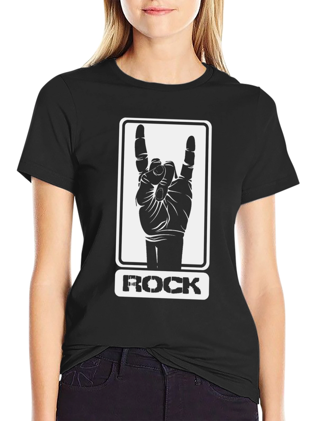 Rock Hand Sign Graphic T-Shirt