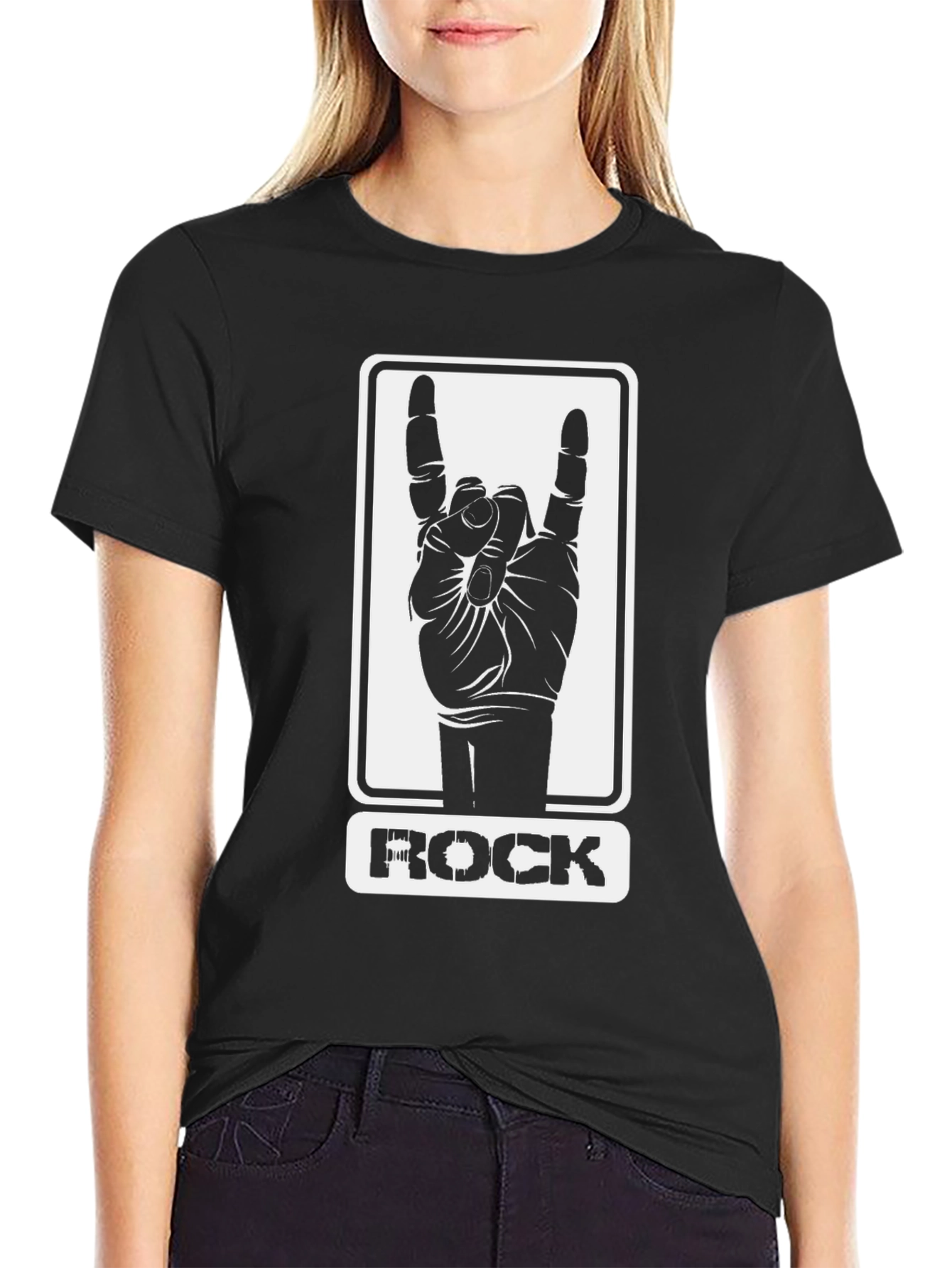 Rock Hand Sign Graphic T-Shirt