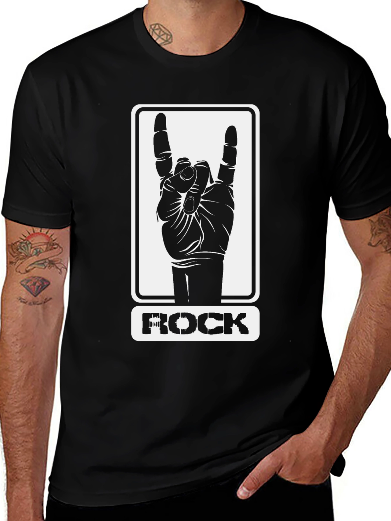 Rock Hand Sign Graphic T-Shirt