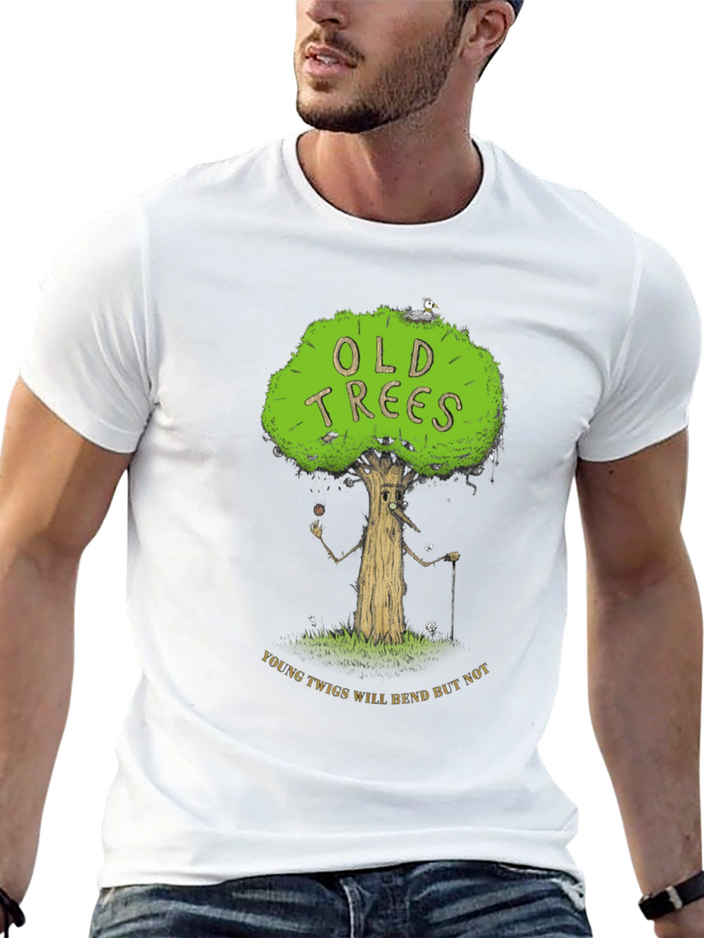 Old Trees Black Graphic T-Shirt