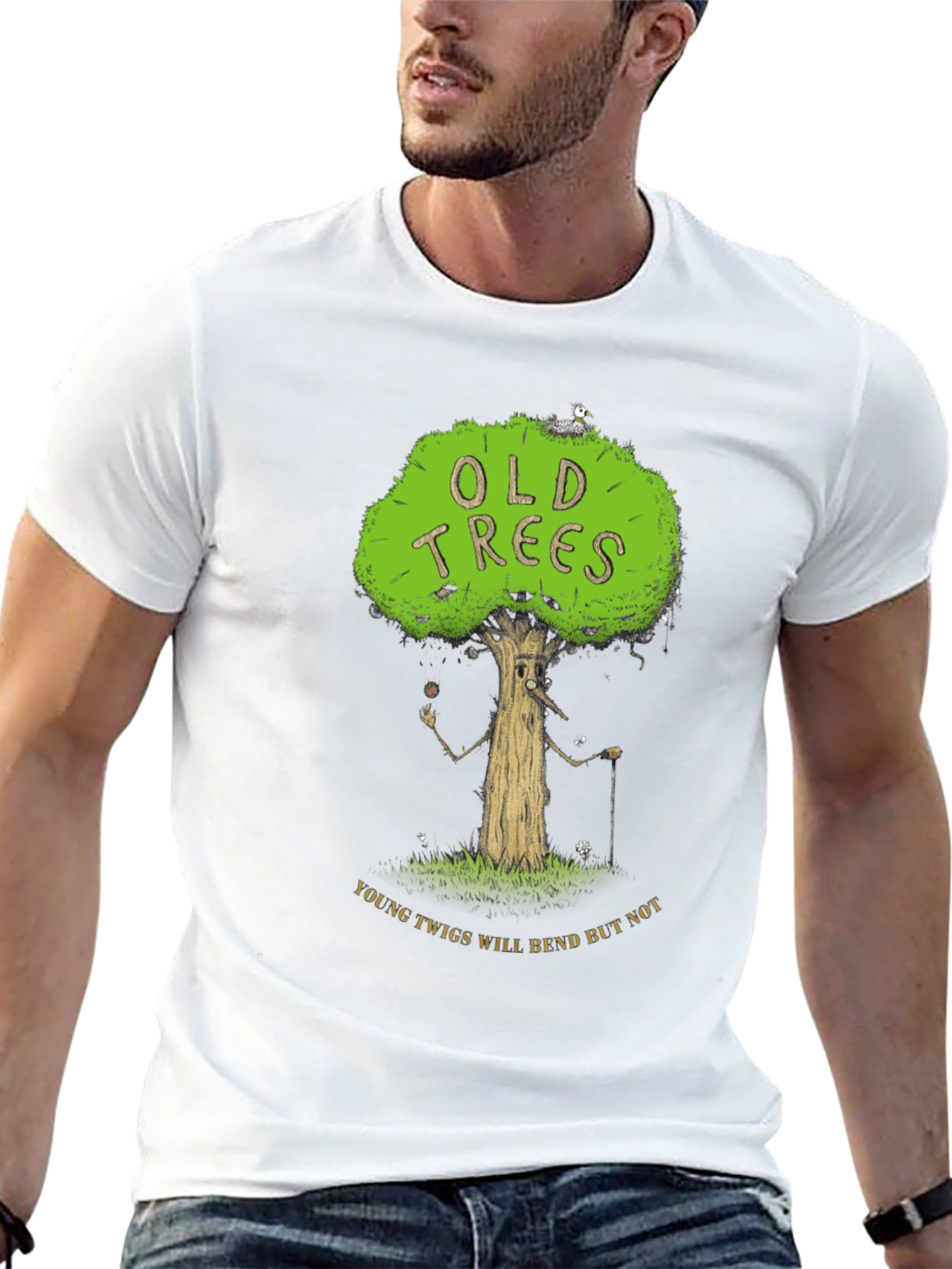 Old Trees Black Graphic T-Shirt