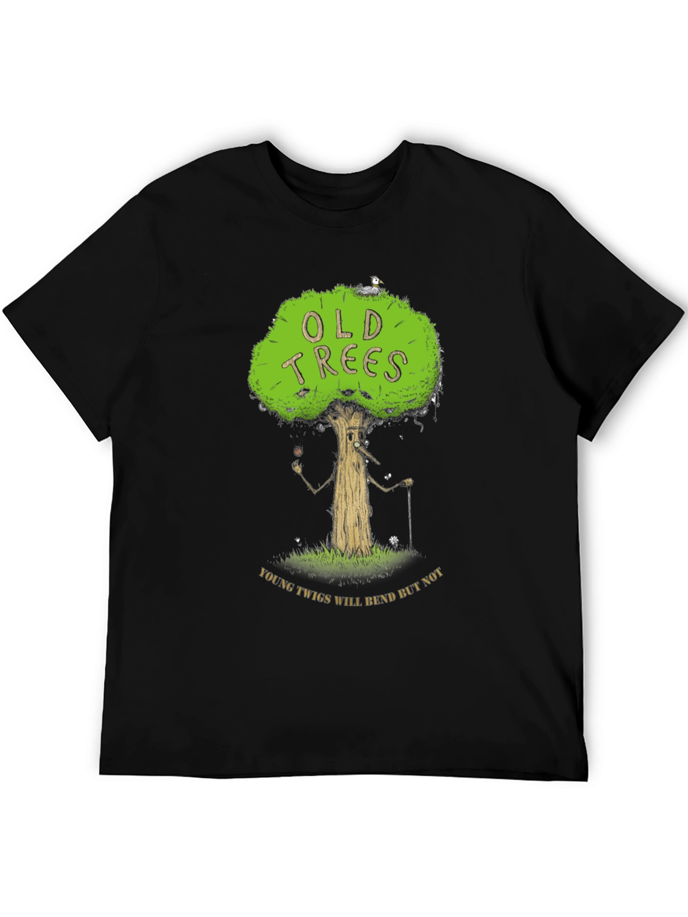 Old Trees Black Graphic T-Shirt