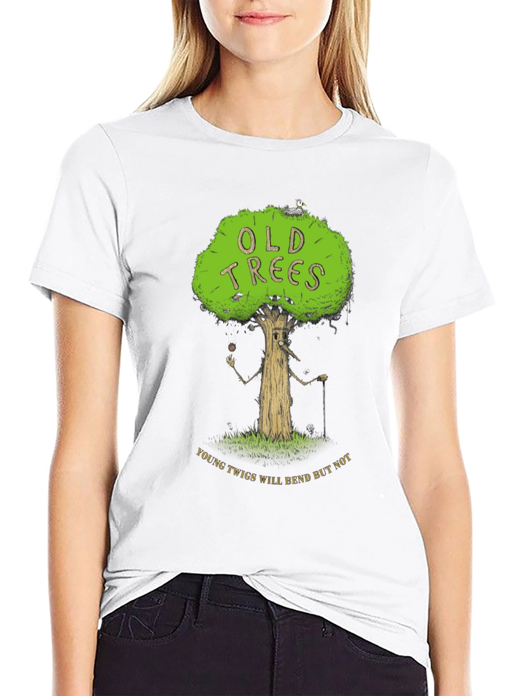 Old Trees Black Graphic T-Shirt
