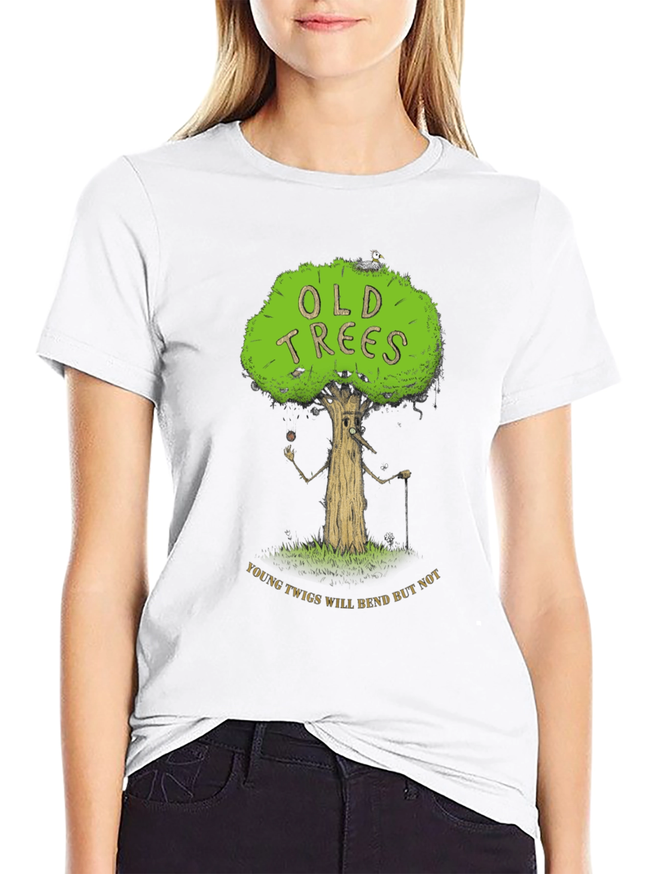 Old Trees Black Graphic T-Shirt
