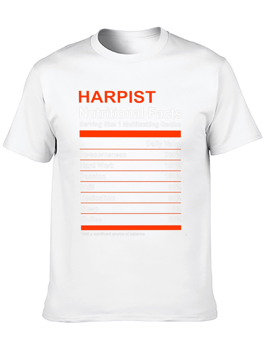 Harpist Nutritional Facts T-Shirt