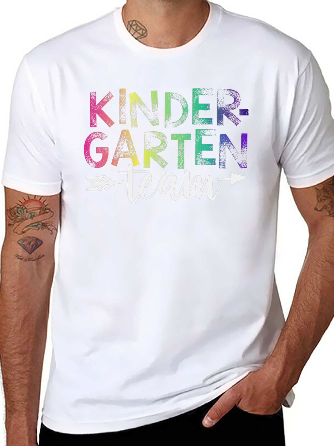 Kindergarten Team Rainbow Graphic T-Shirt
