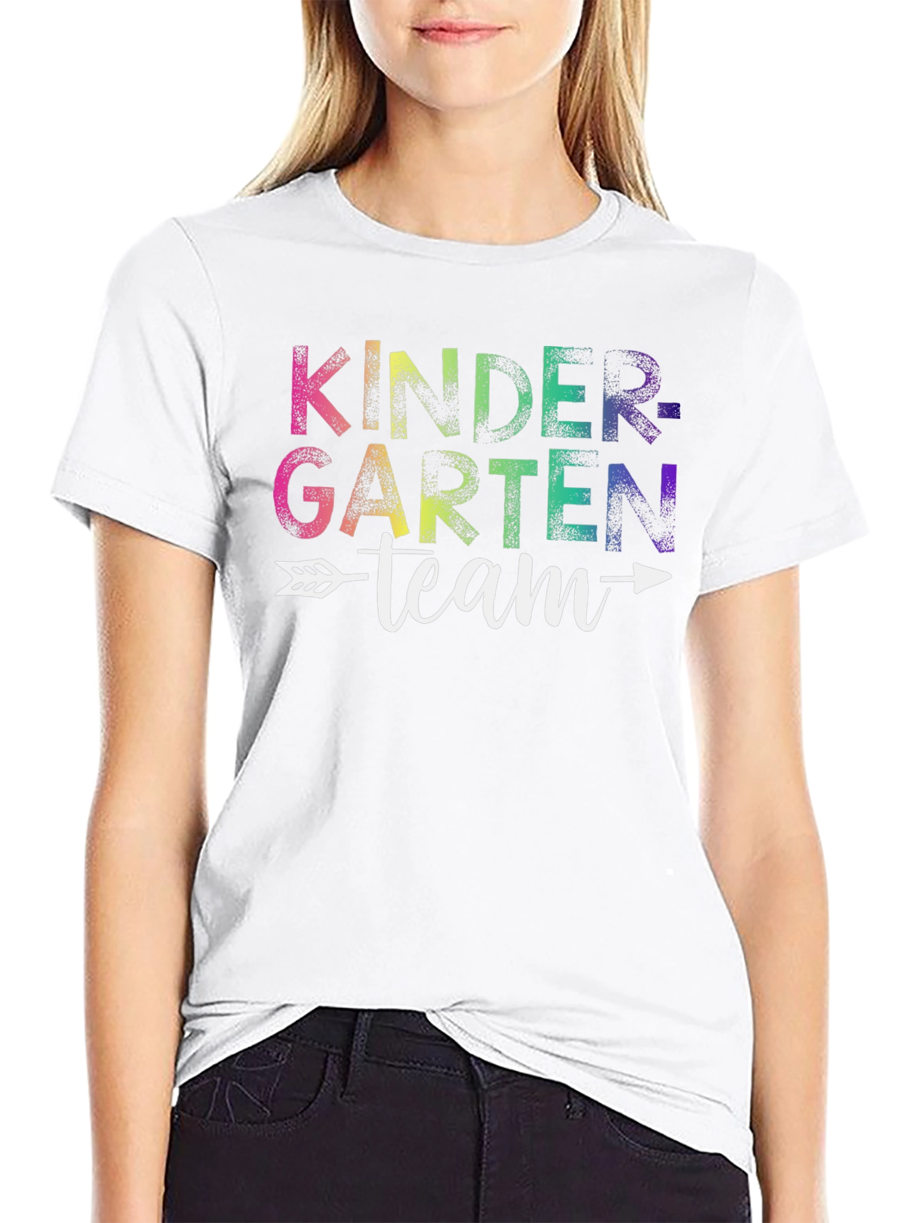 Kindergarten Team Rainbow Graphic T-Shirt