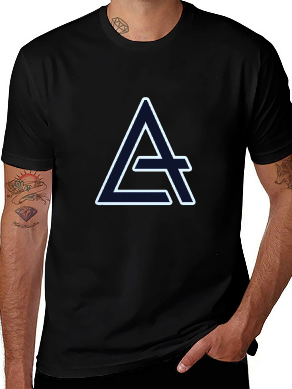 Geometric A Logo Black T-Shirt