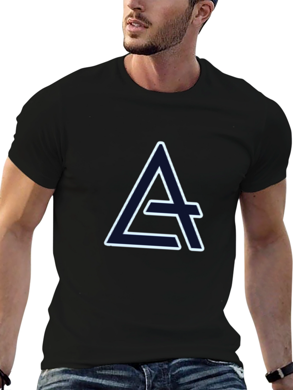 Geometric A Logo Black T-Shirt