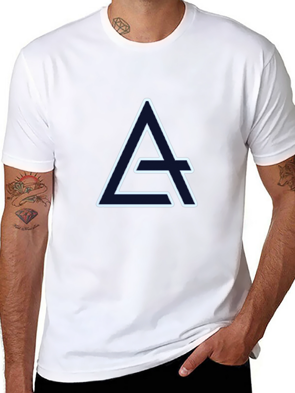 Geometric A Logo Black T-Shirt