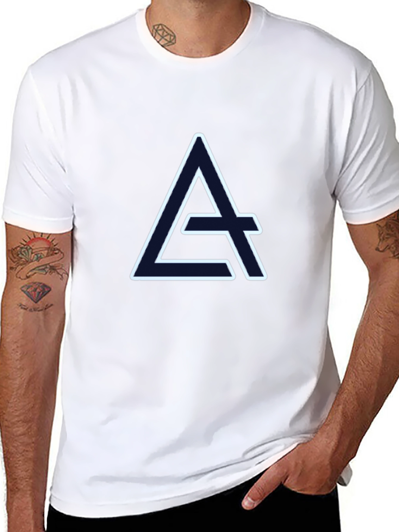 Geometric A Logo Black T-Shirt