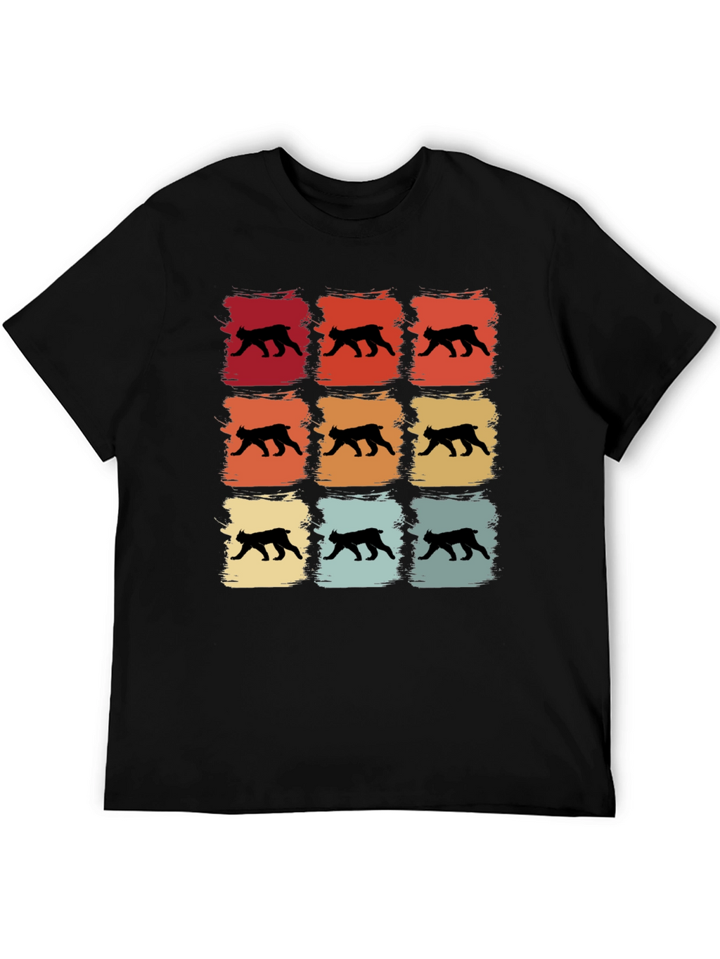 Retro Bobcat Silhouette Graphic T-Shirt