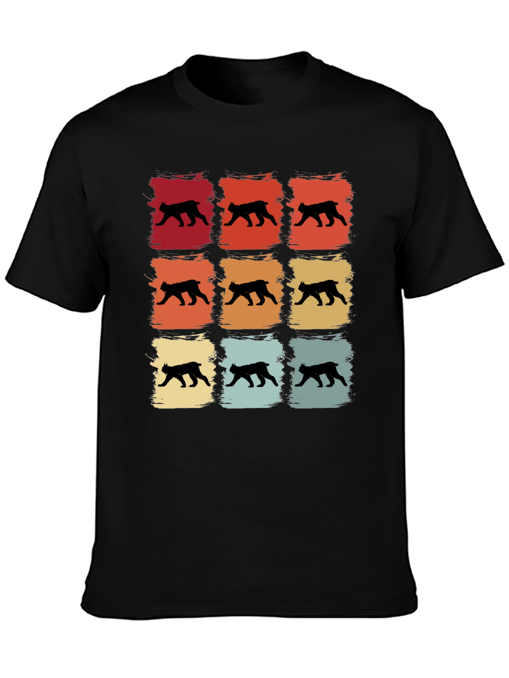Retro Bobcat Silhouette Graphic T-Shirt