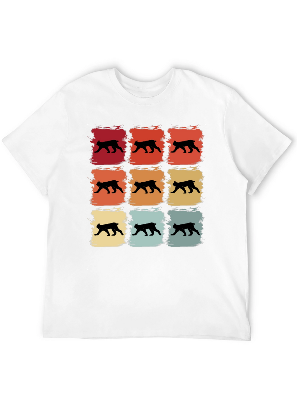 Retro Bobcat Silhouette Graphic T-Shirt