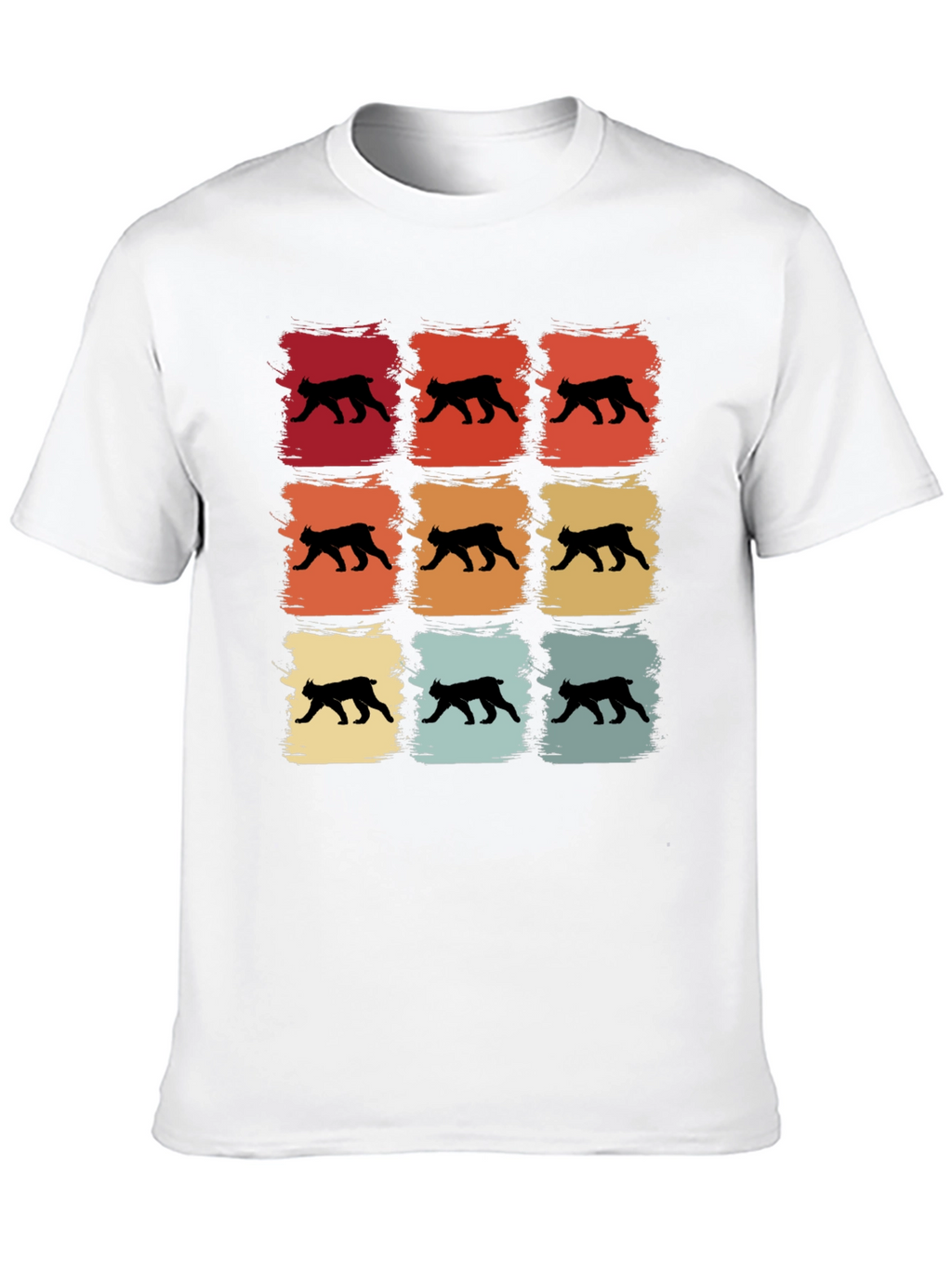 Retro Bobcat Silhouette Graphic T-Shirt