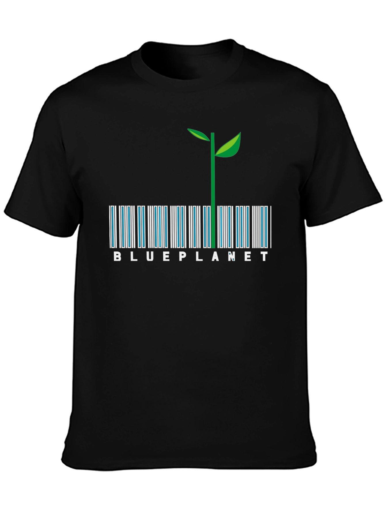 Blue Planet Barcode Plant Graphic Tee