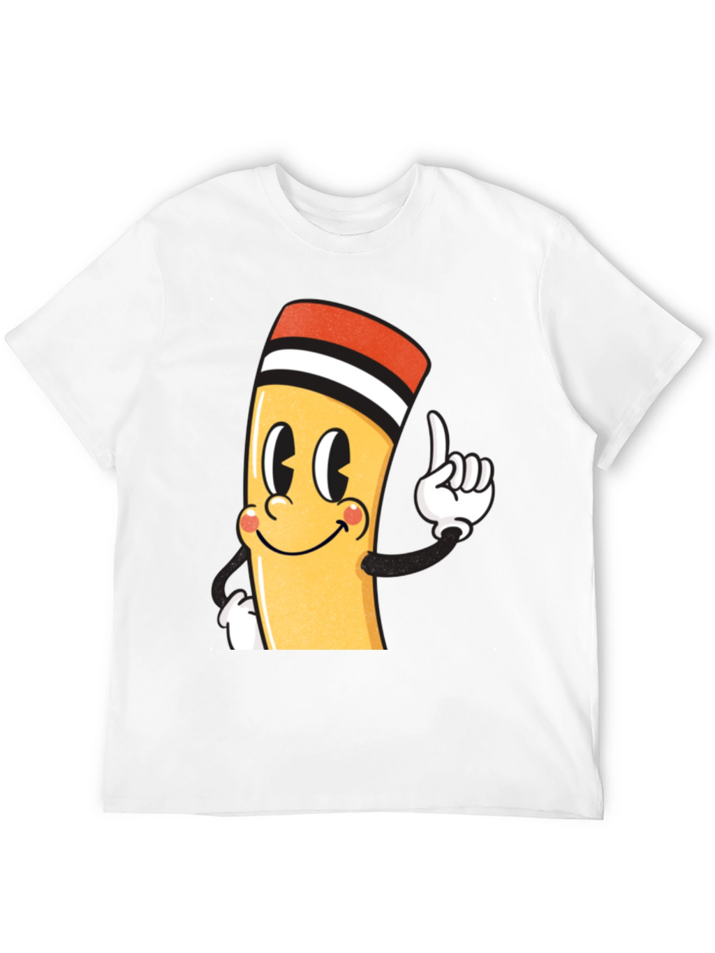 Cartoon Pencil Graphic Black T-Shirt