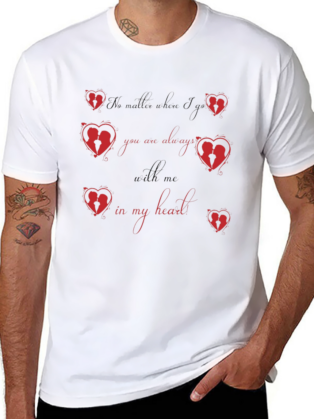 Romantic Heart Silhouette T-Shirt