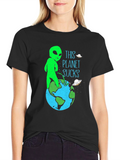Alien Peeing on Earth Graphic Tee