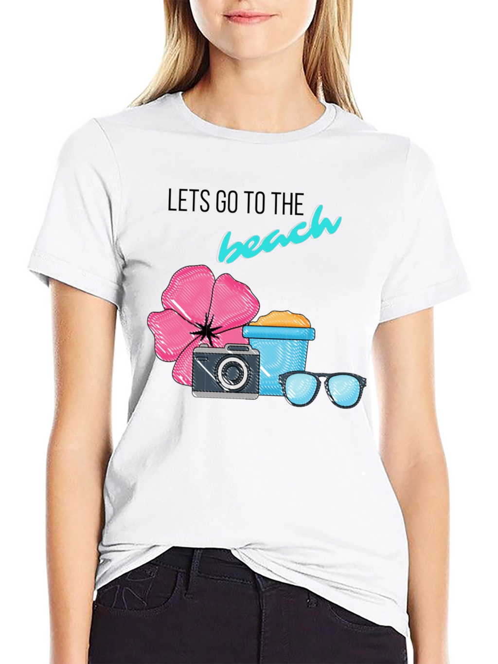 Beach Time Black Graphic Tee