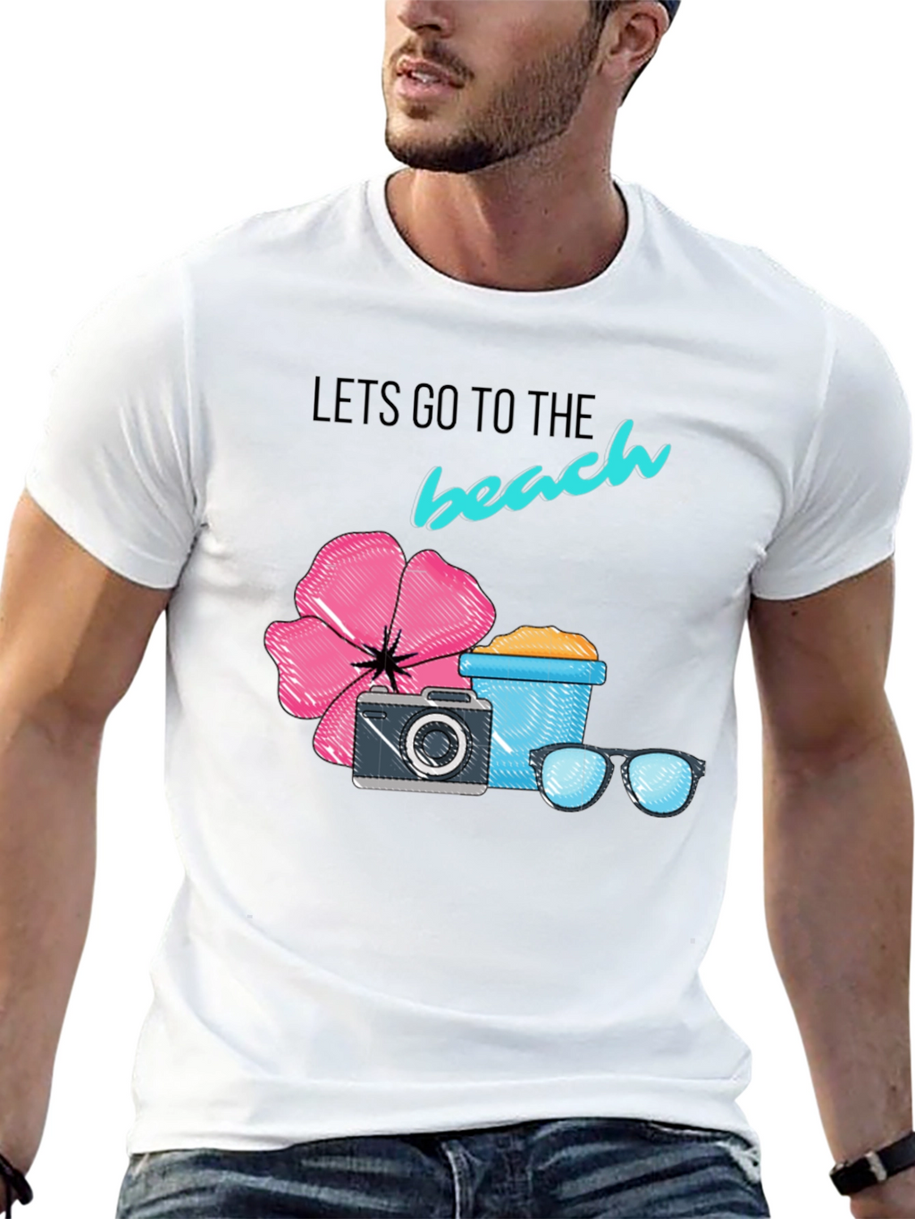Beach Time Black Graphic Tee