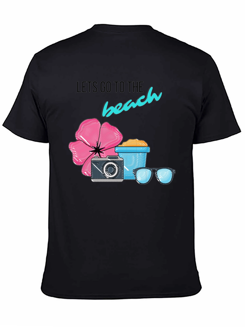 Beach Time Black Graphic Tee