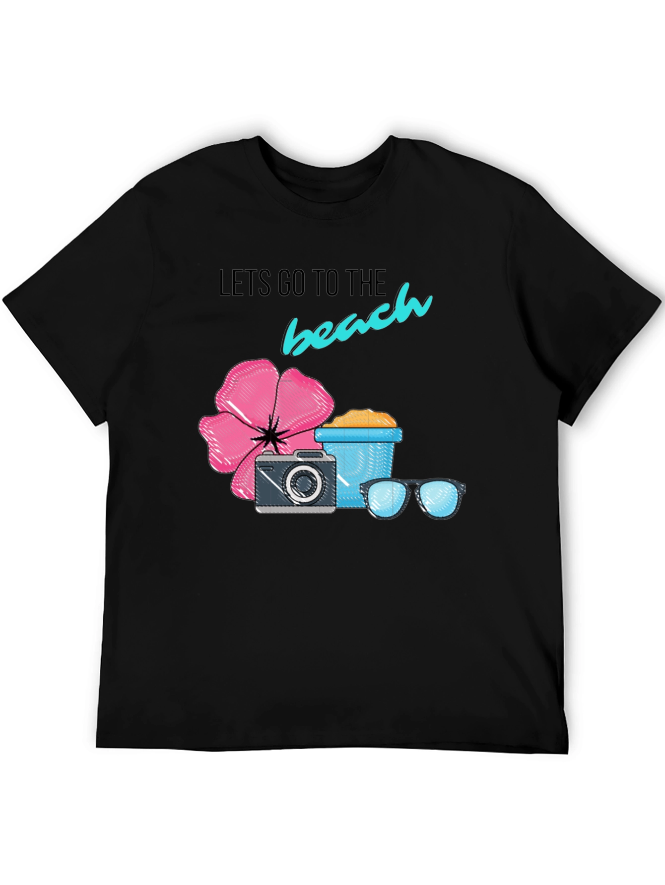 Beach Time Black Graphic Tee