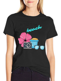 Beach Time Black Graphic Tee