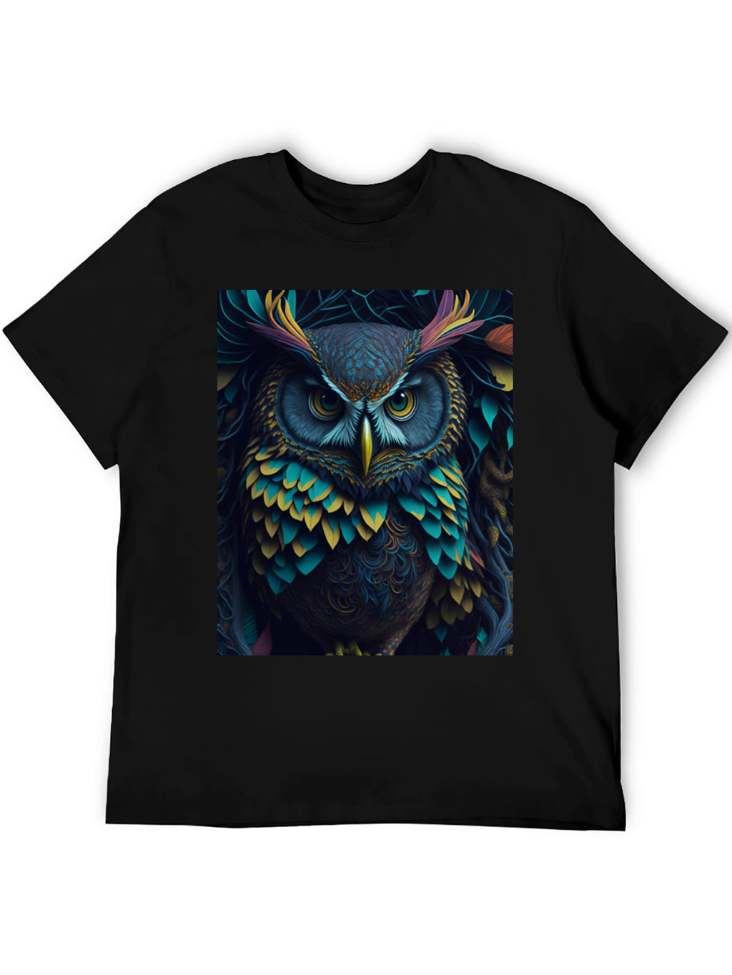 Owl Graphic Tee - Vibrant Bird Art Print