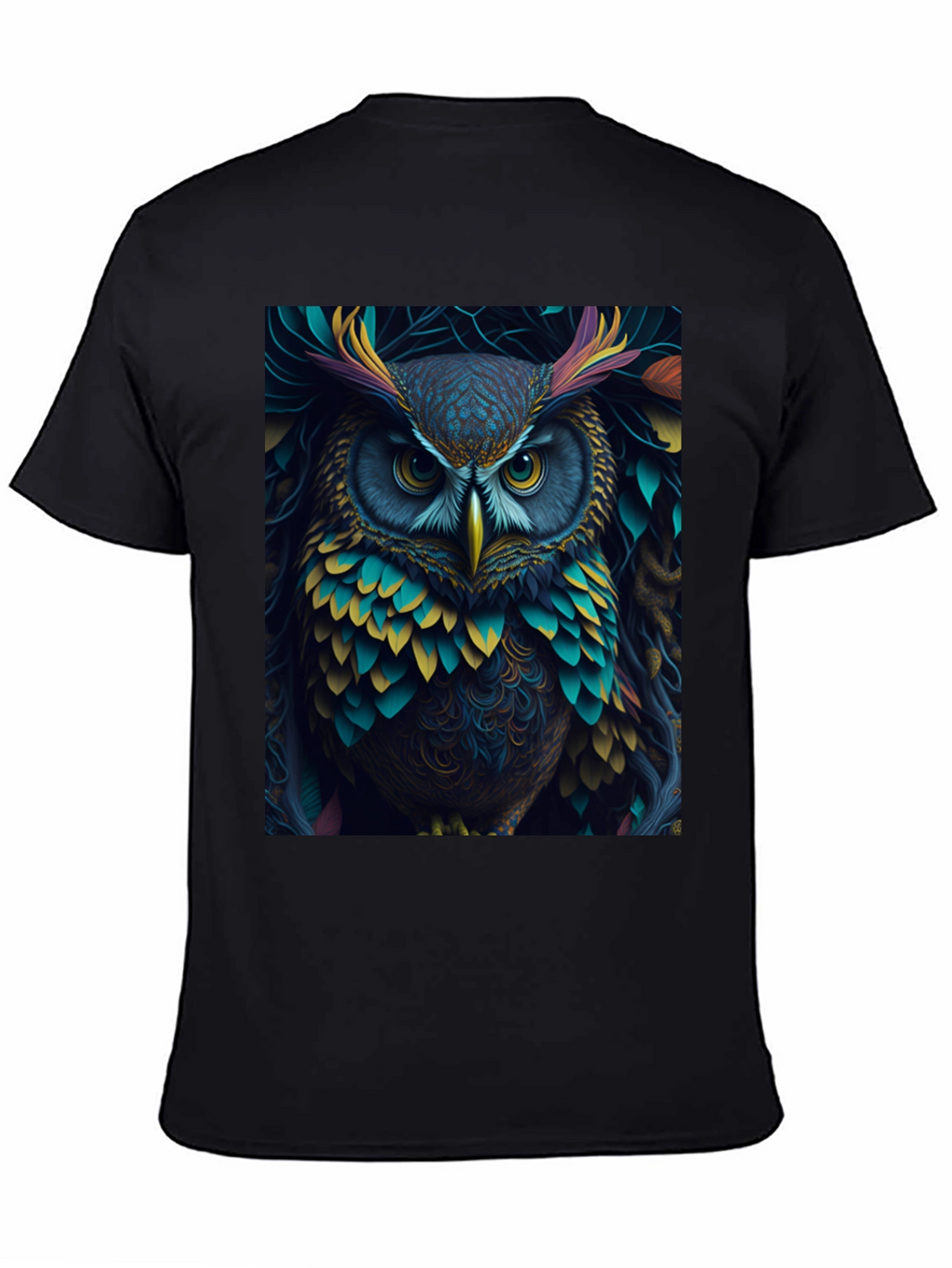 Owl Graphic Tee - Vibrant Bird Art Print