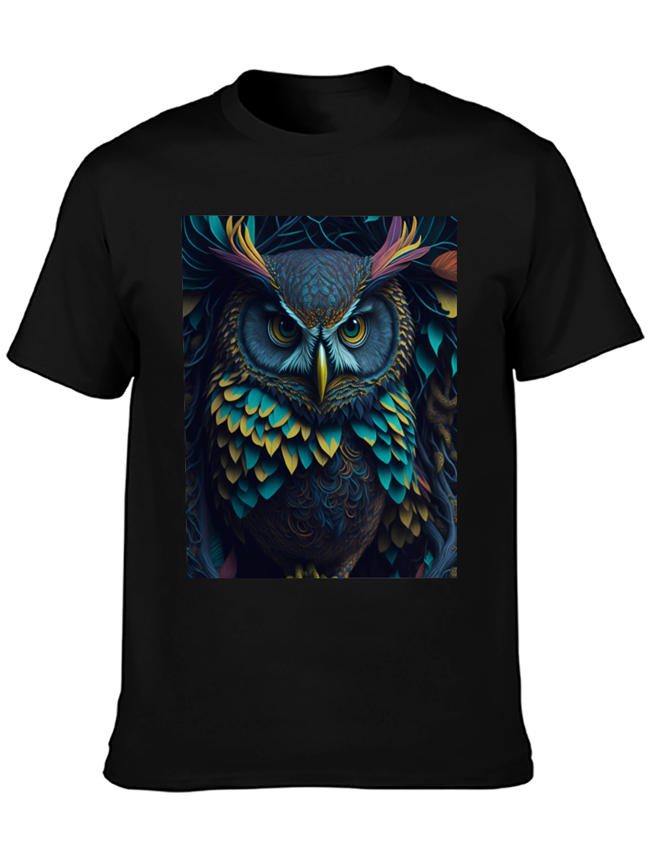 Owl Graphic Tee - Vibrant Bird Art Print