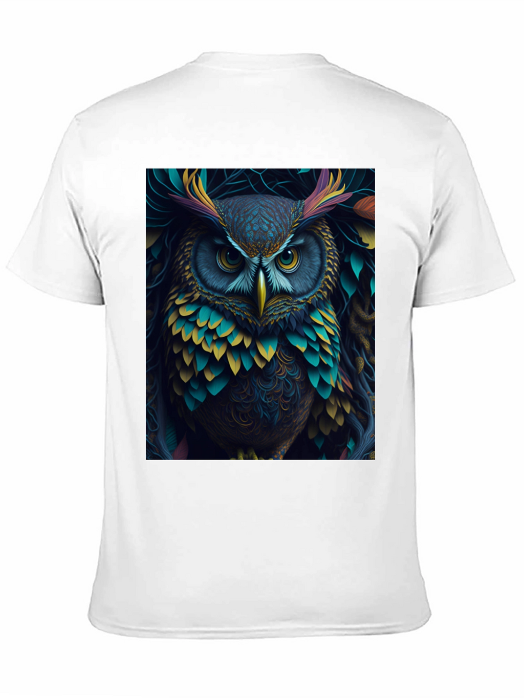 Owl Graphic Tee - Vibrant Bird Art Print