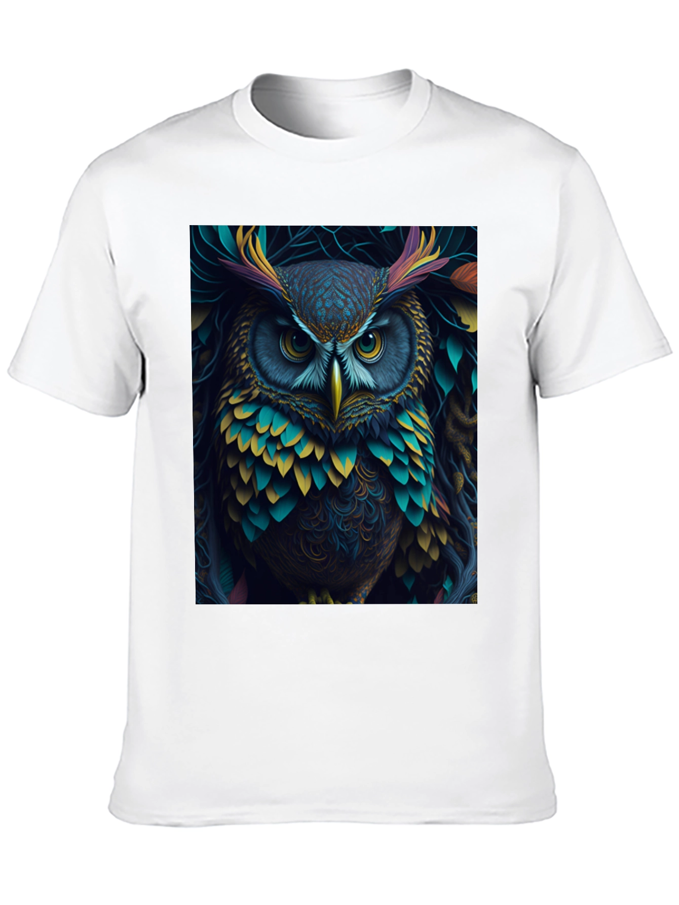 Owl Graphic Tee - Vibrant Bird Art Print