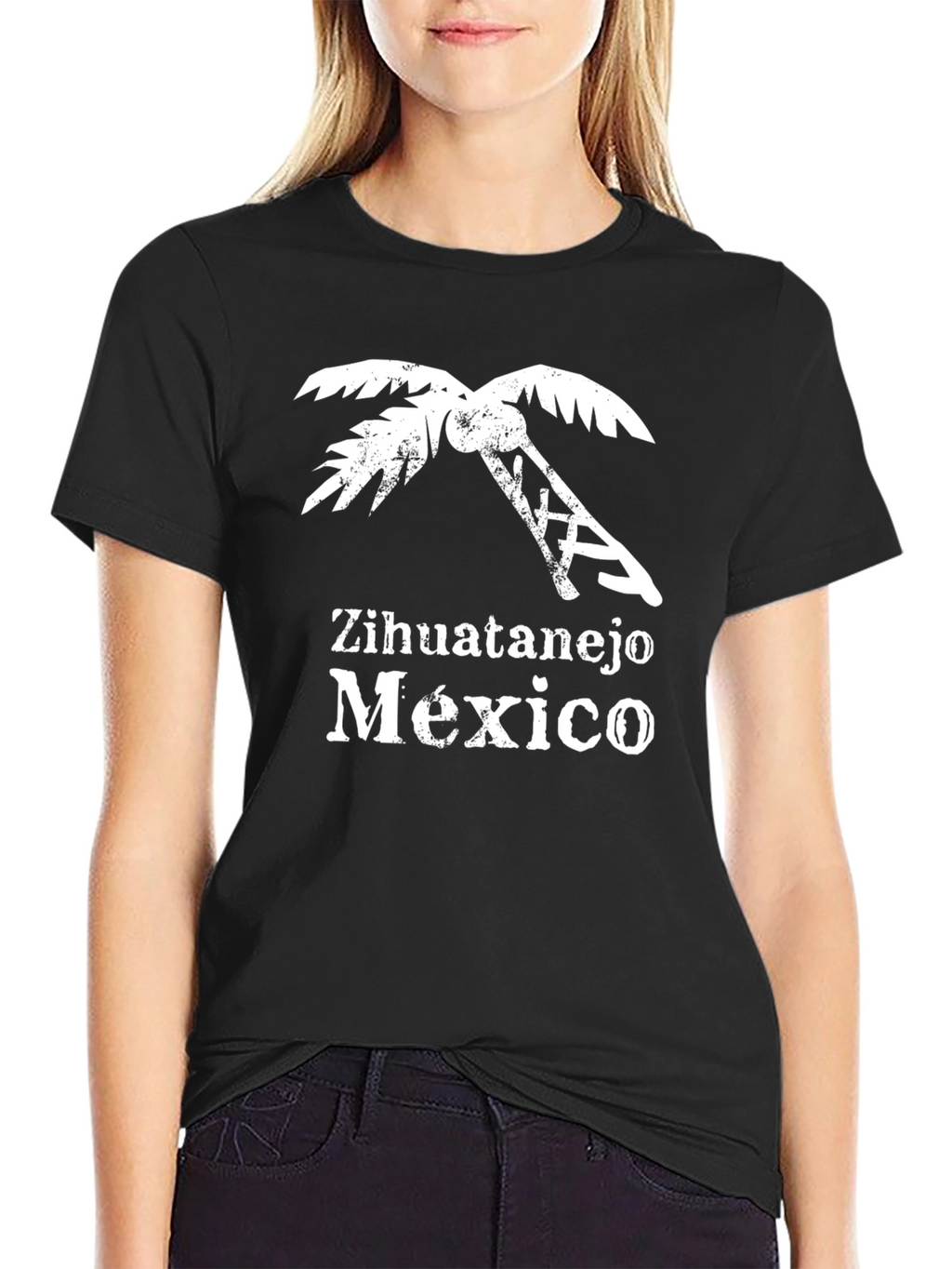 Zihuatanejo Mexico Palm Tree Graphic T-Shirt