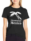 Zihuatanejo Mexico Palm Tree Graphic T-Shirt