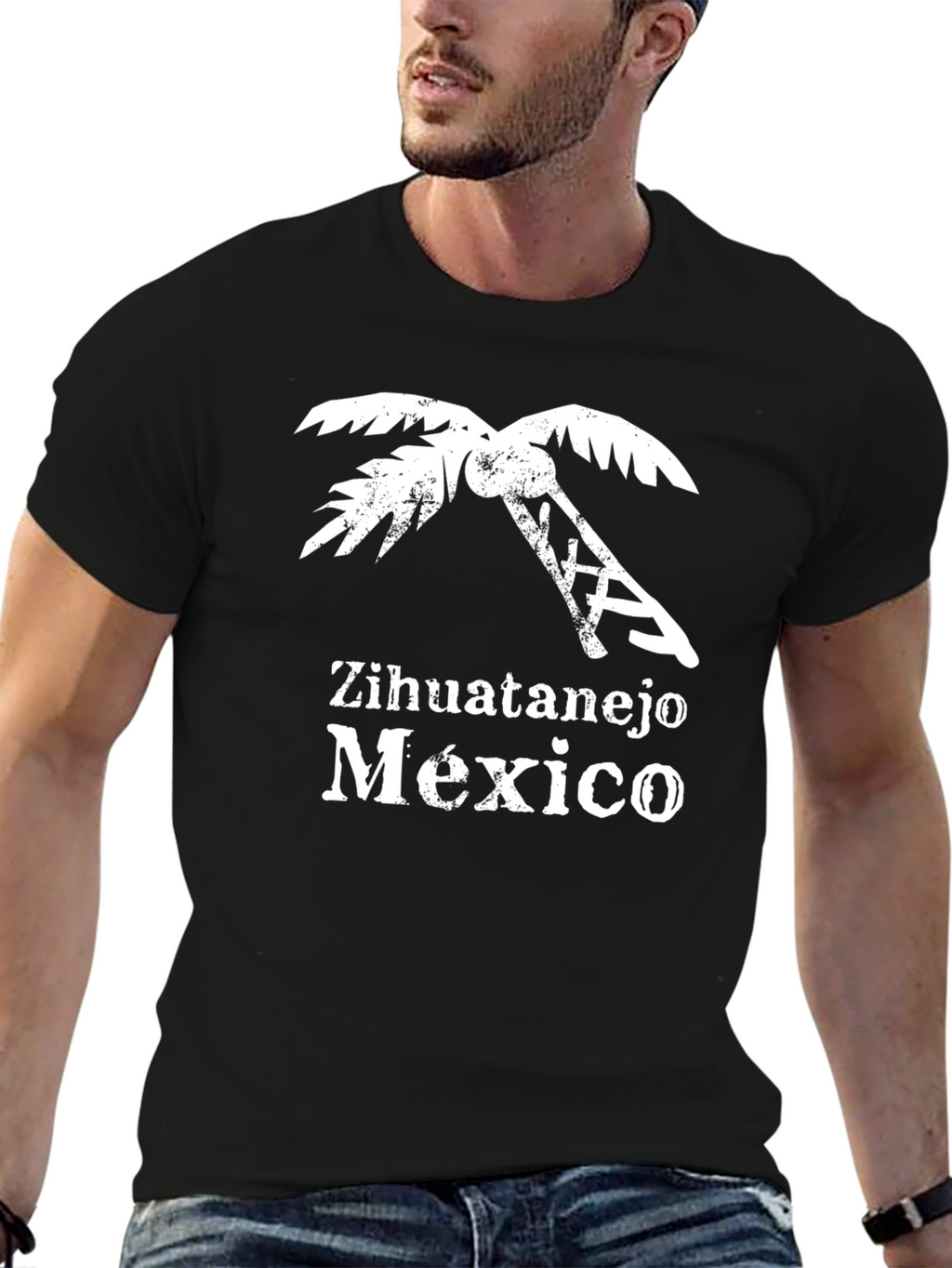 Zihuatanejo Mexico Palm Tree Graphic T-Shirt