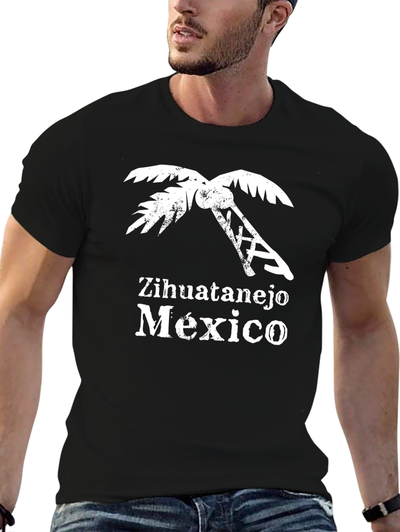 Zihuatanejo Mexico Palm Tree Graphic T-Shirt