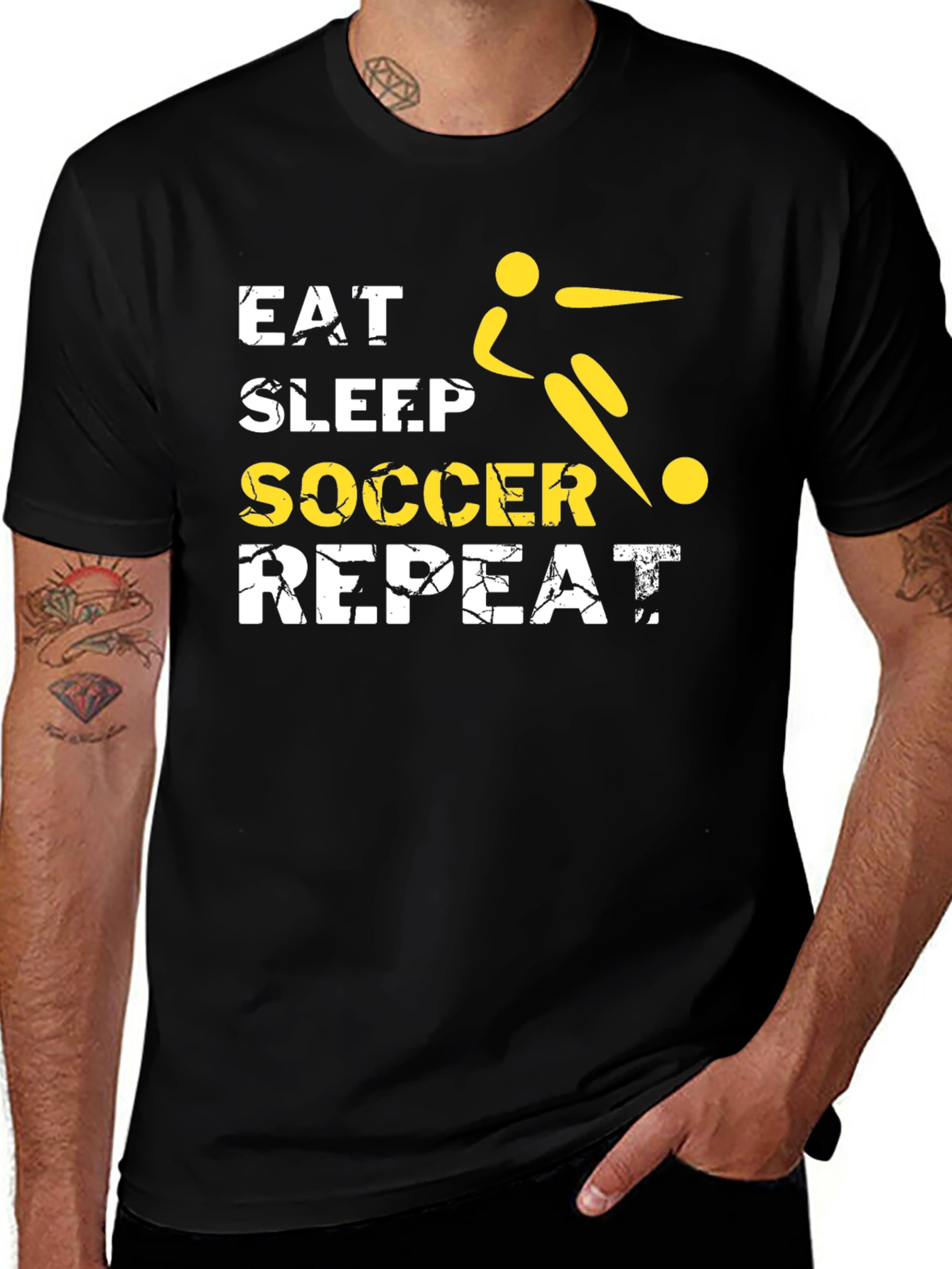 Eat Sleep Soccer Repeat Black T-Shirt