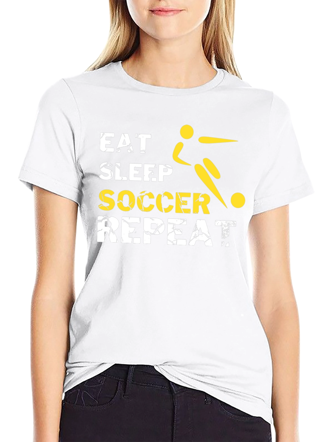 Eat Sleep Soccer Repeat Black T-Shirt