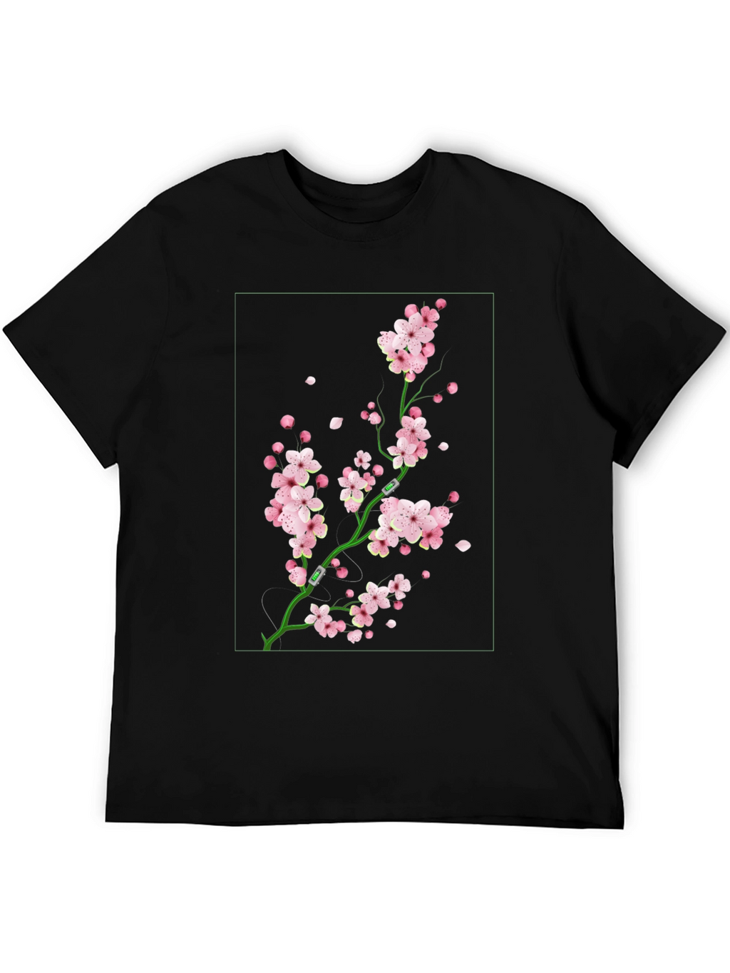 Sakura Blossom Graphic Tee - Black