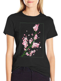 Sakura Blossom Graphic Tee - Black