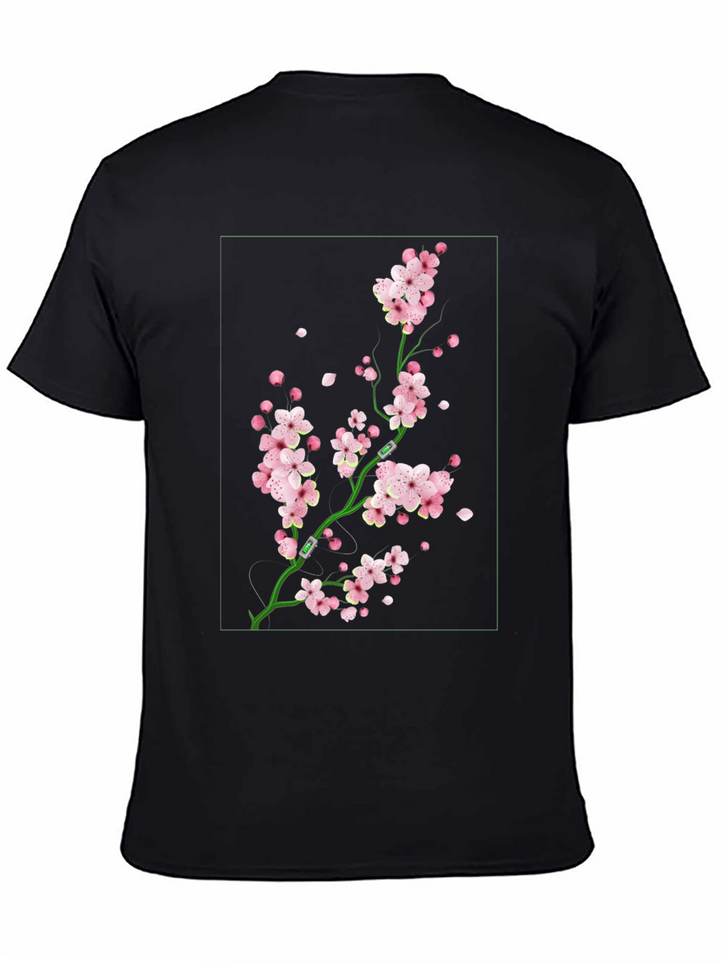 Sakura Blossom Graphic Tee - Black