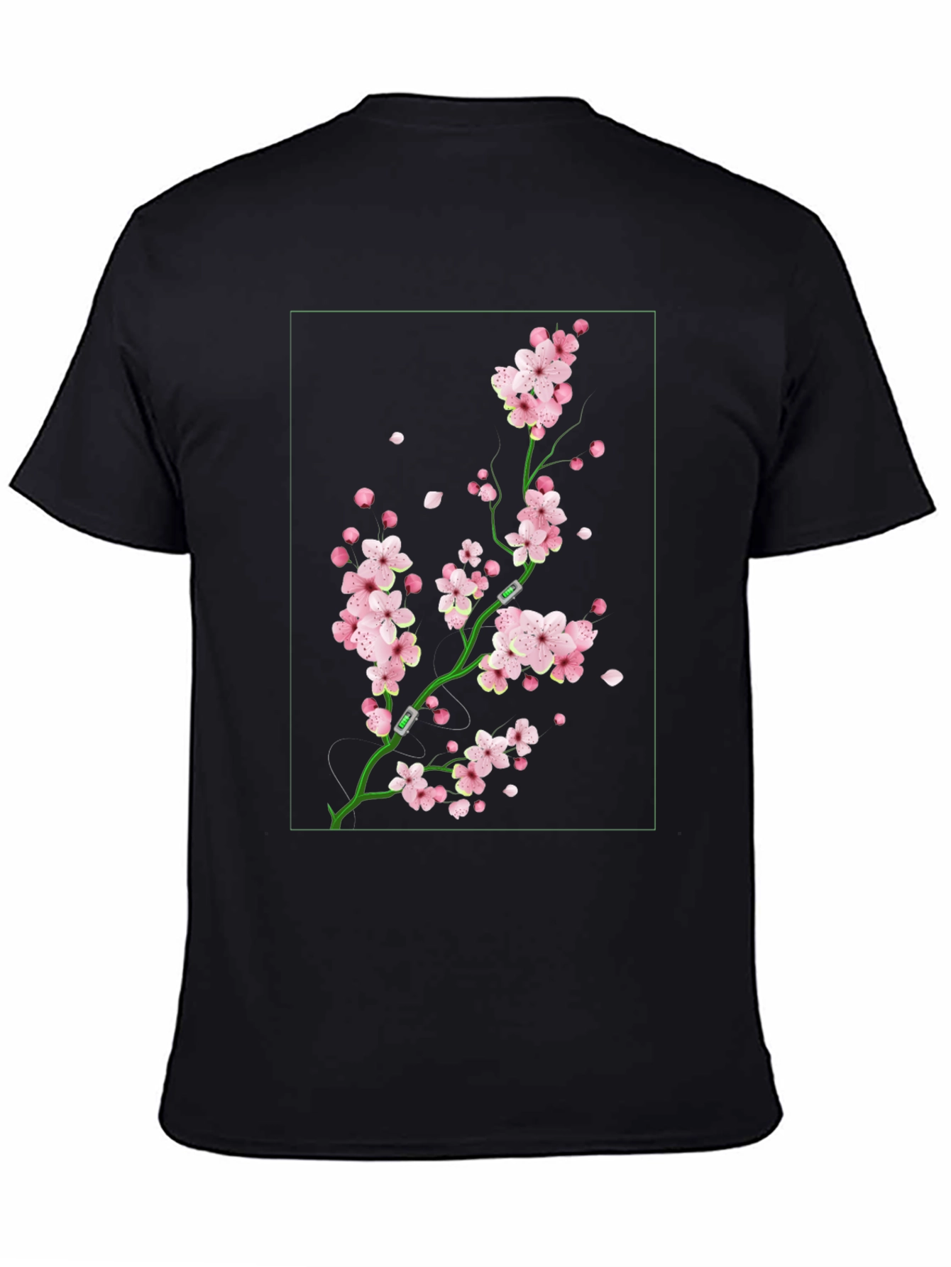 Sakura Blossom Graphic Tee - Black