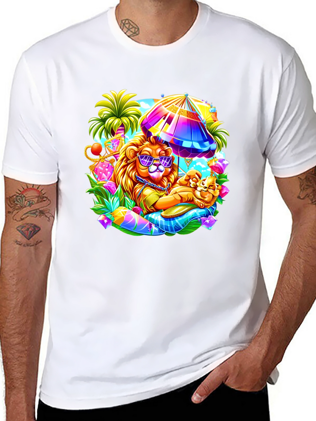 Lion on Vacation Graphic Tee