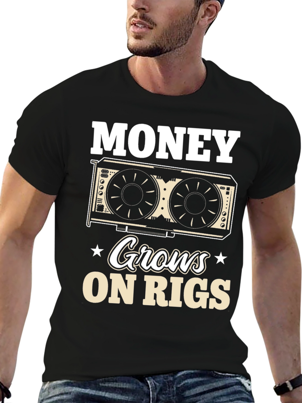 Money Grows On Rigs T-Shirt - Mining Crypto Tee