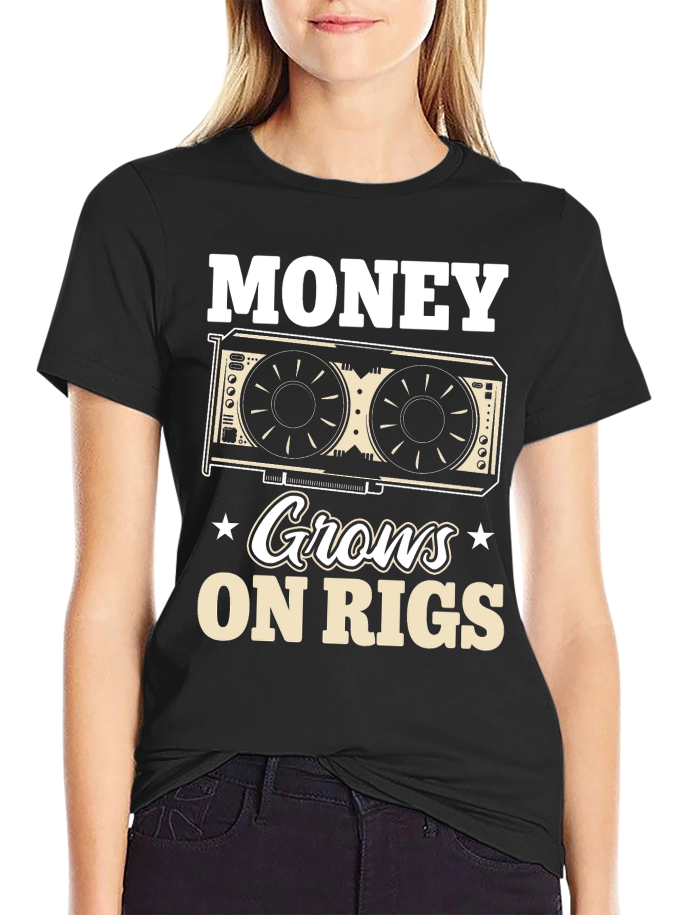Money Grows On Rigs T-Shirt - Mining Crypto Tee