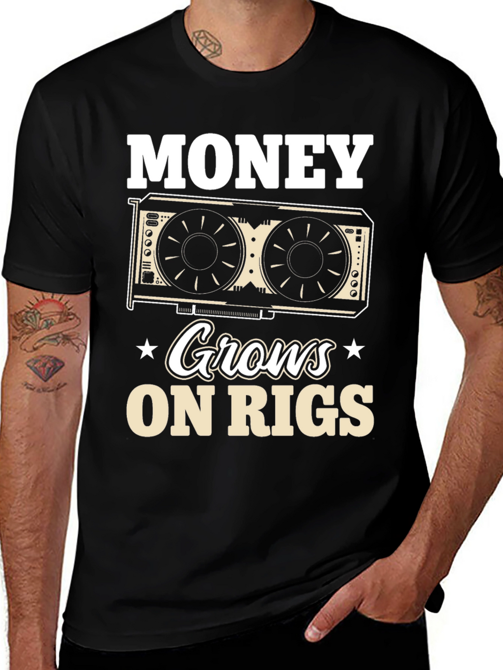 Money Grows On Rigs T-Shirt - Mining Crypto Tee