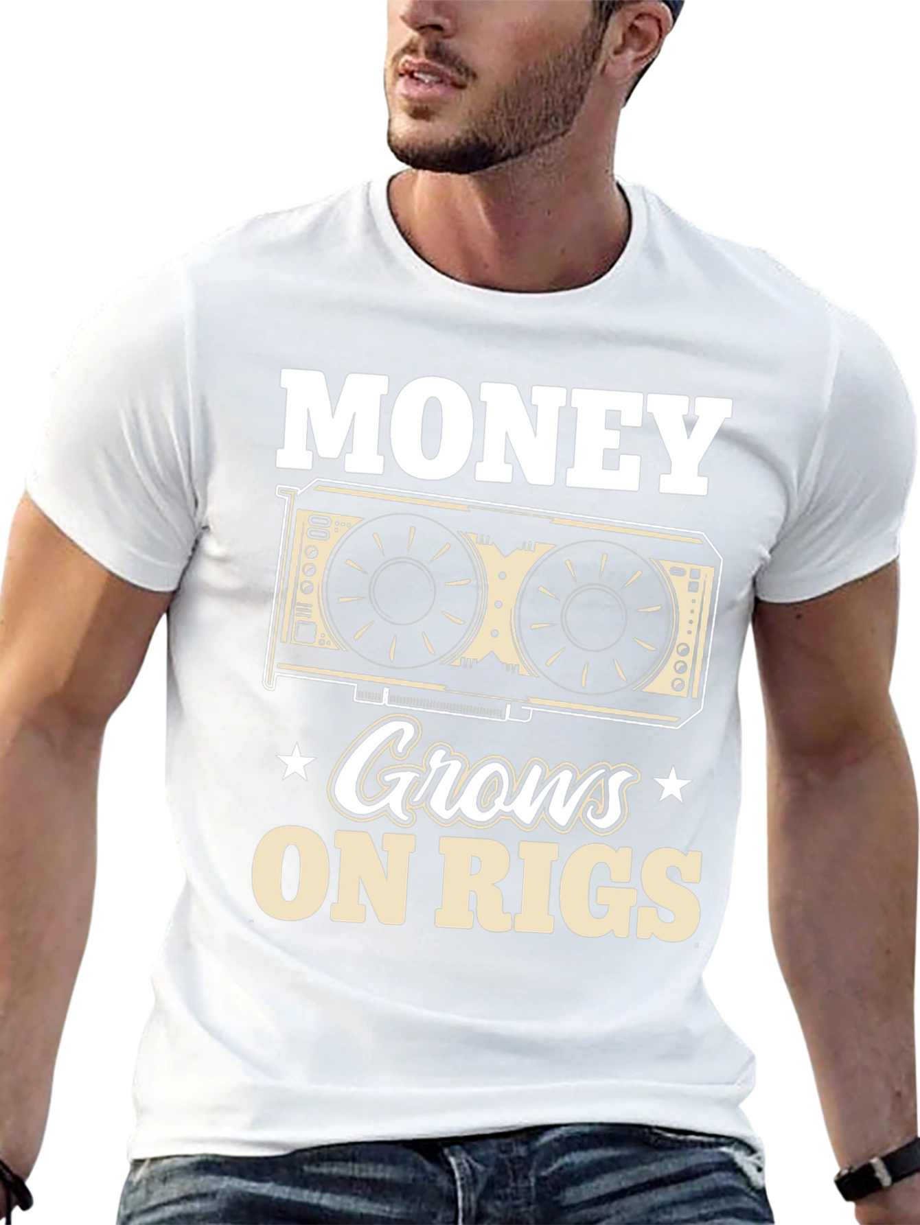 Money Grows On Rigs T-Shirt - Mining Crypto Tee