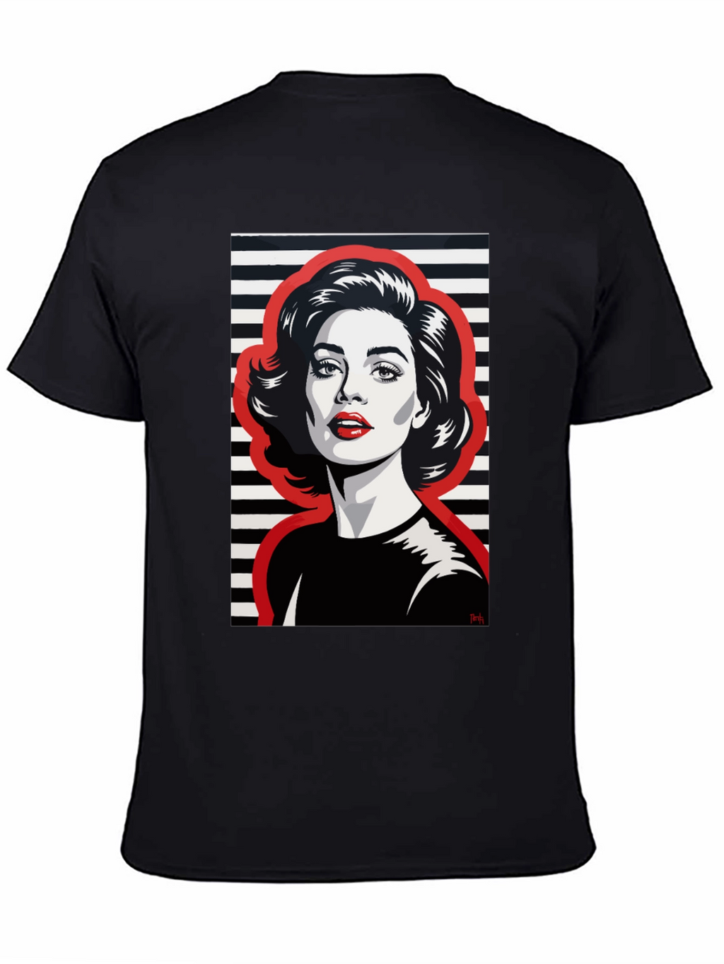 Retro Woman Graphic Tee - Black