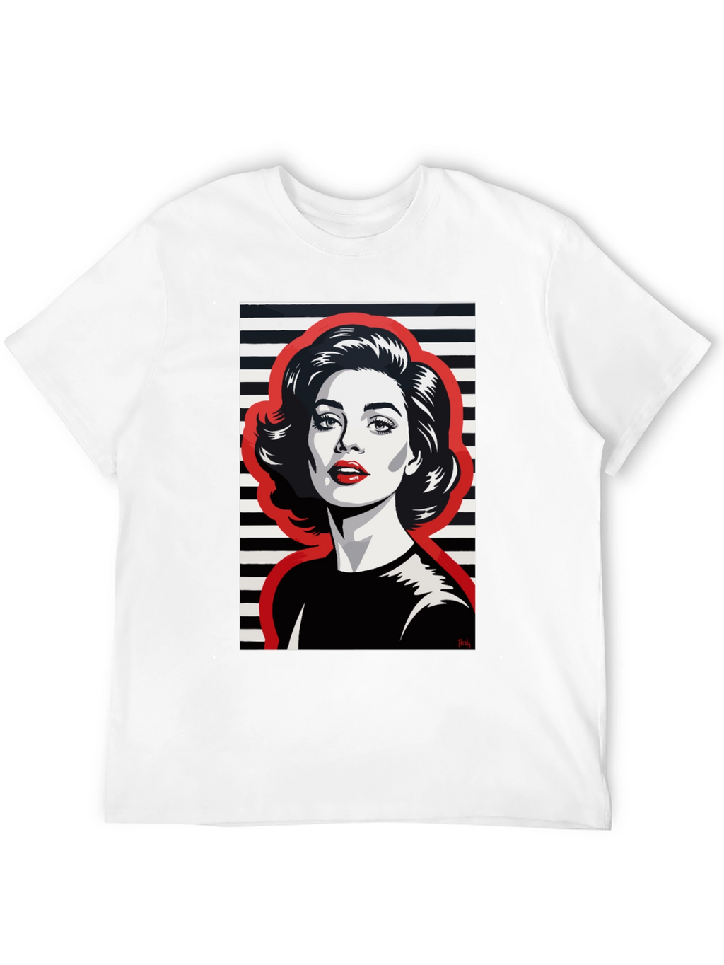 Retro Woman Graphic Tee - Black